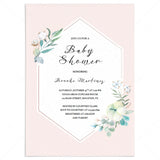 Blush pink baby shower invite for girl by LittleSizzle