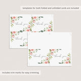 Pink flowers baby shower thank you cards by LittleSizzle