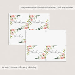 Pink flowers baby shower thank you cards by LittleSizzle