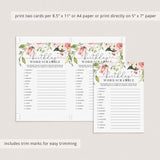Blush Floral Birthday Word Scramble Printable