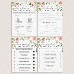 Garden theme baby shower games package printable by LittleSizzle
