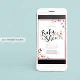 Instant download girl baby shower evite template by LittleSizzle