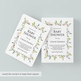 Blush Floral Baby Shower Invitation Set Template Download