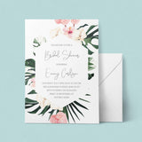 Tropical Bridal Shower Invite Template Instant Download
