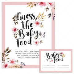 Guess the baby food game for girl baby shower by LittleSizzle