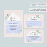 PDF template download for baby shower blush floral by LittleSizzle