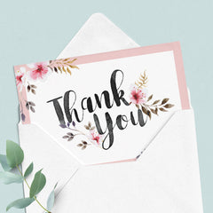 Printable thank you notes blush floral by LittleSizzle