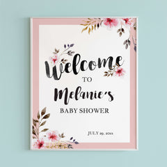 Personalized Blush Pink Shower Welcome Sign