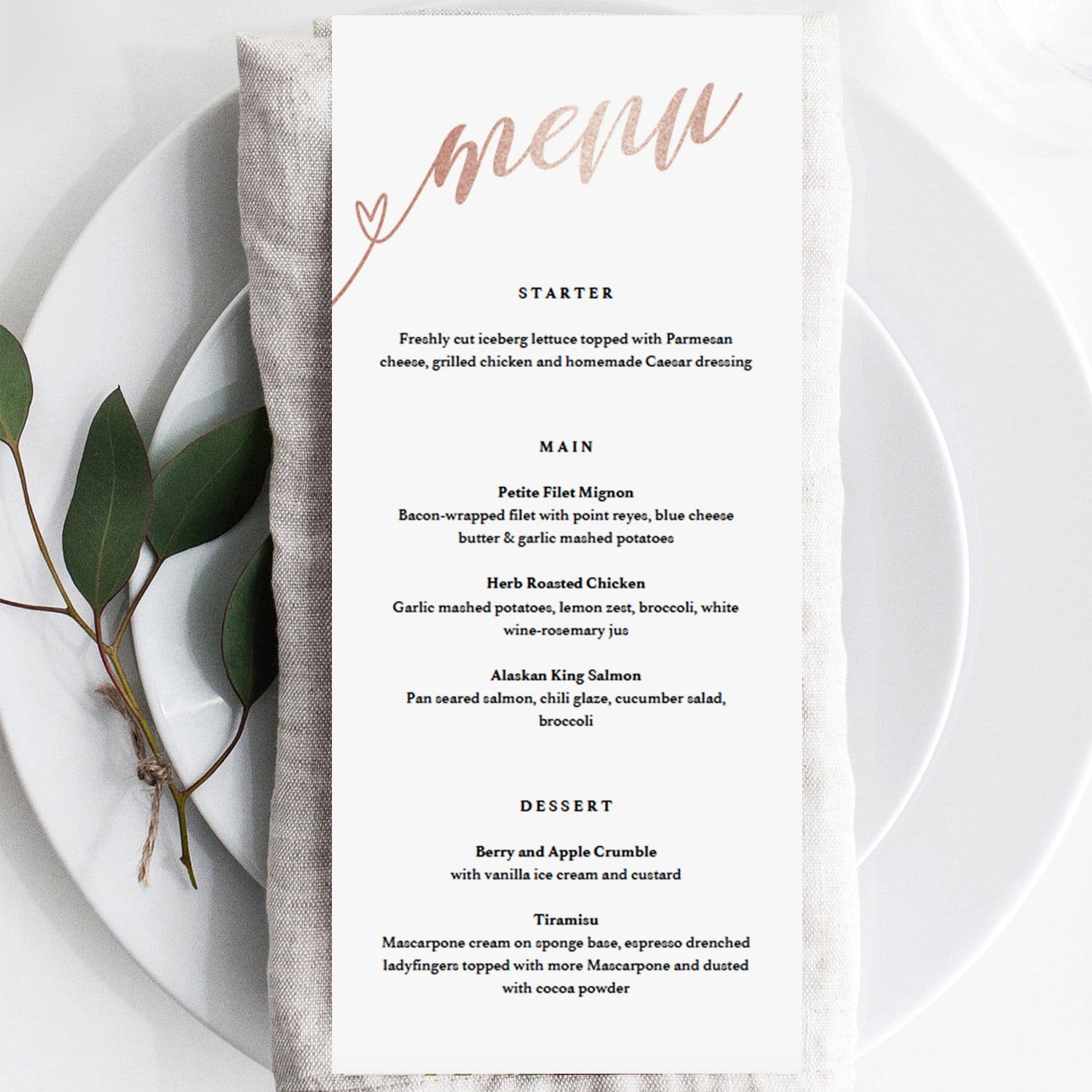 Faux gold menu card templates by LittleSizzle