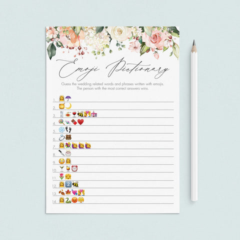 Blush Roses Bridal Shower Games Bundle Printable | Instant download ...