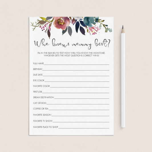 Mommy best baby shower game boho themed by LittleSizzle