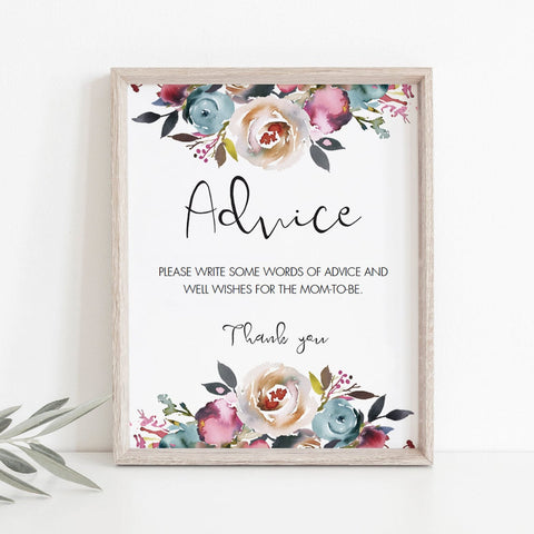 Boho Floral Advice Sign template | Instant download – LittleSizzle