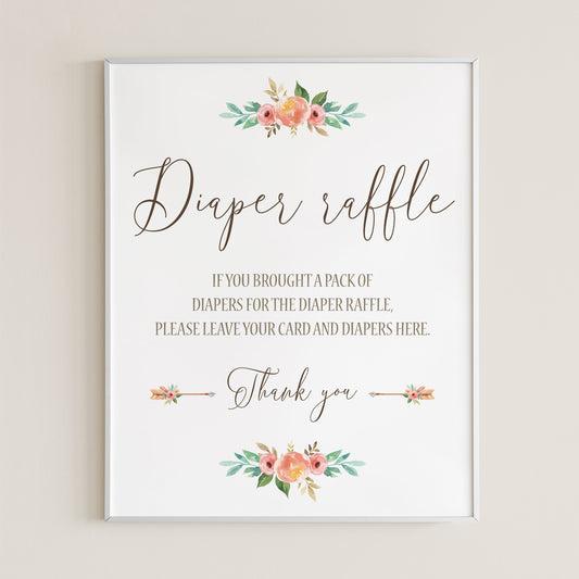 Floral Diaper Raffle Sign Printable by LittleSizzle