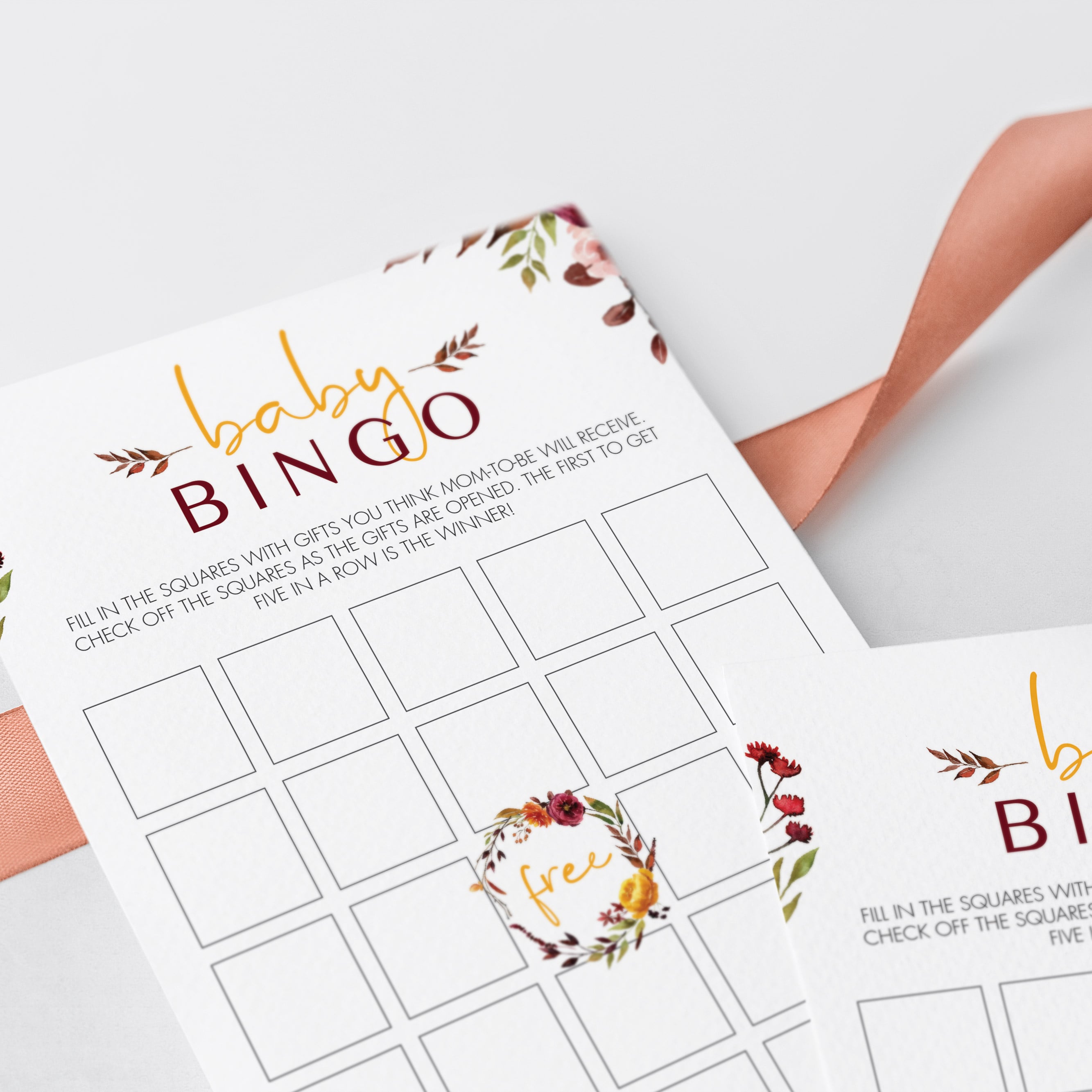 editable baby bingo cards DIY boho baby shower by LittleSizzle