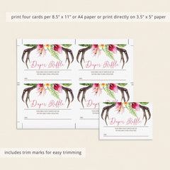 Editable diaper raffle ticket for boho inspired baby shower by LittleSizzle