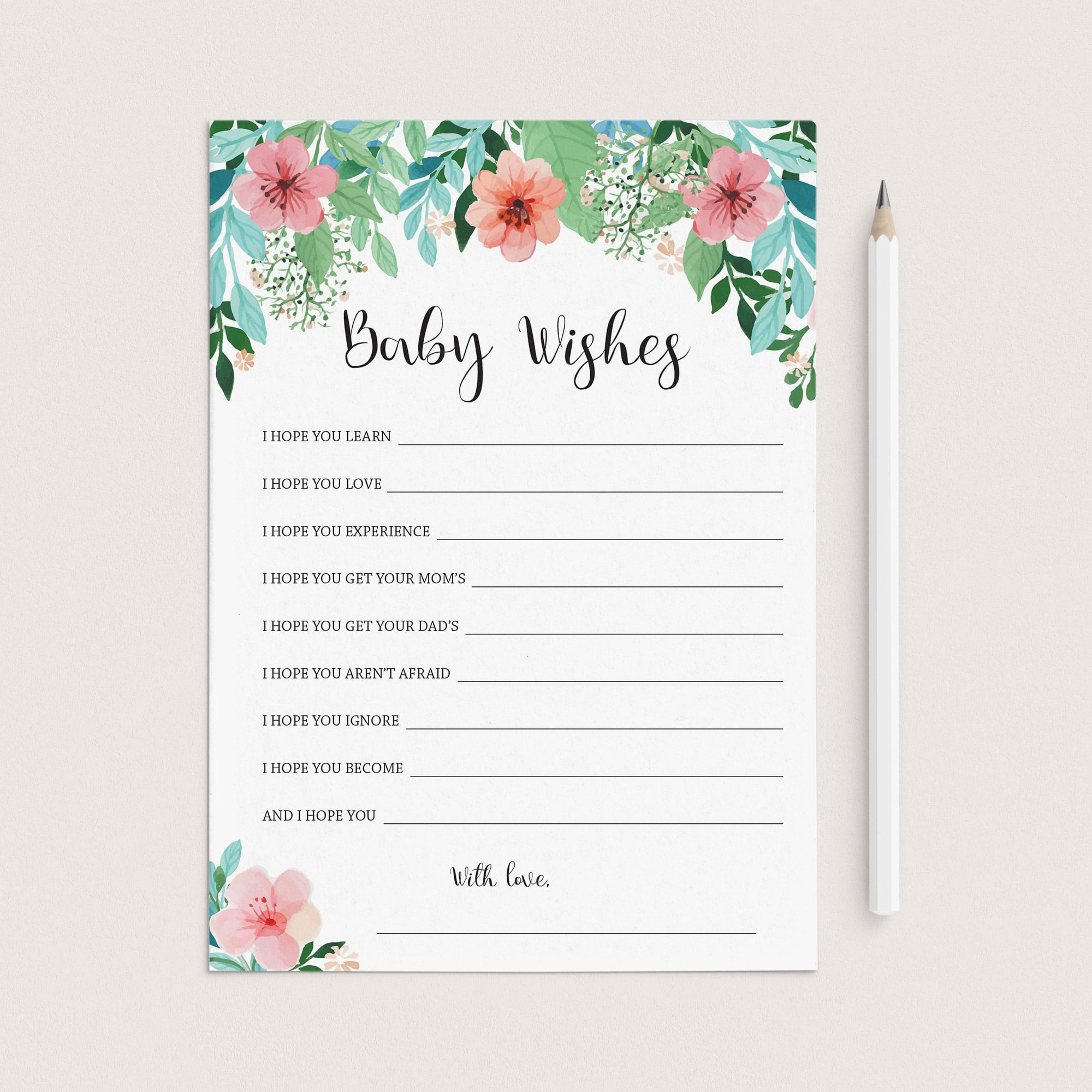 New baby girl wishes printable by LittleSizzle