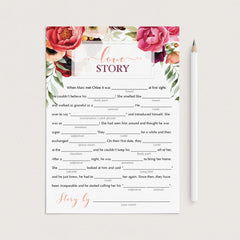 editable wedding mad libs for bridal shower