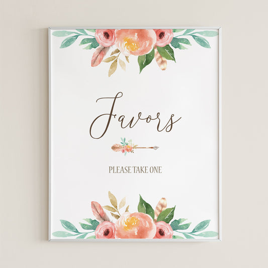 Bohemian Favors Table Sign Printable by LittleSizzle
