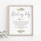 Floral dont say baby printable by LittleSizzle
