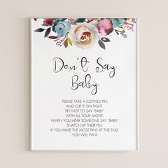 A Little Boo Halloween Baby Shower Game Don't Say Baby Game Baby Shower  Games Printable Instant Download 65BB