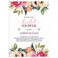 Boho Chic Bridal Shower Invitation PDF Template by LittleSizzle