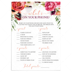 Unique Bridal Shower Game What's On Your Phone by LittleSizzle