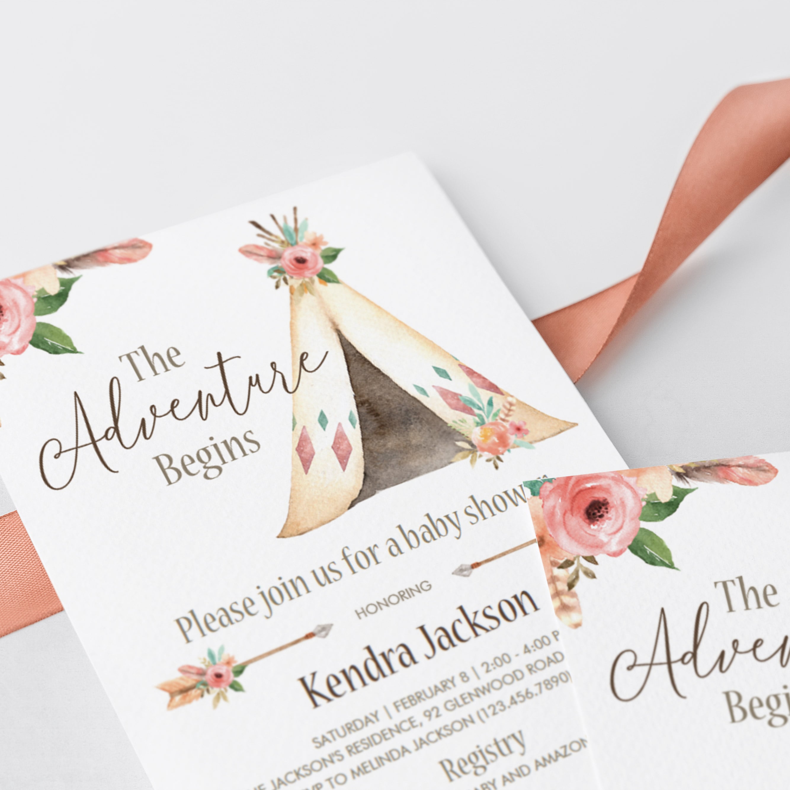 Tribal baby shower invite template by LittleSizzle