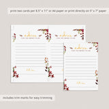 Watercolor floral fall theme bridal shower games by LittleSizzle