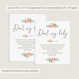 Dont say baby girl baby shower game printable by LittleSizzle
