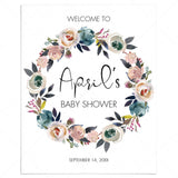 Printable Floral Wreath Welcome Sign for Boho Party by LittleSizzle