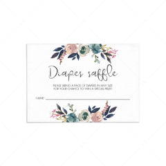 Watercolor floral baby shower diaper raffle tickets printable by LittleSizzle
