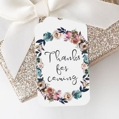 Printable favor tag with floral wreath by LittleSizzle