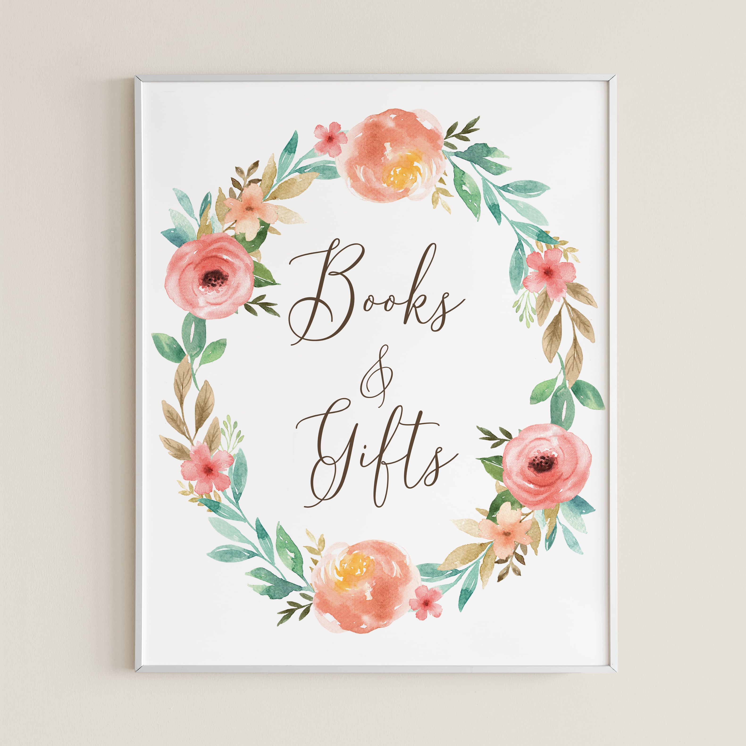 Printable Book Table Sign for Floral Baby Shower by LittleSizzle