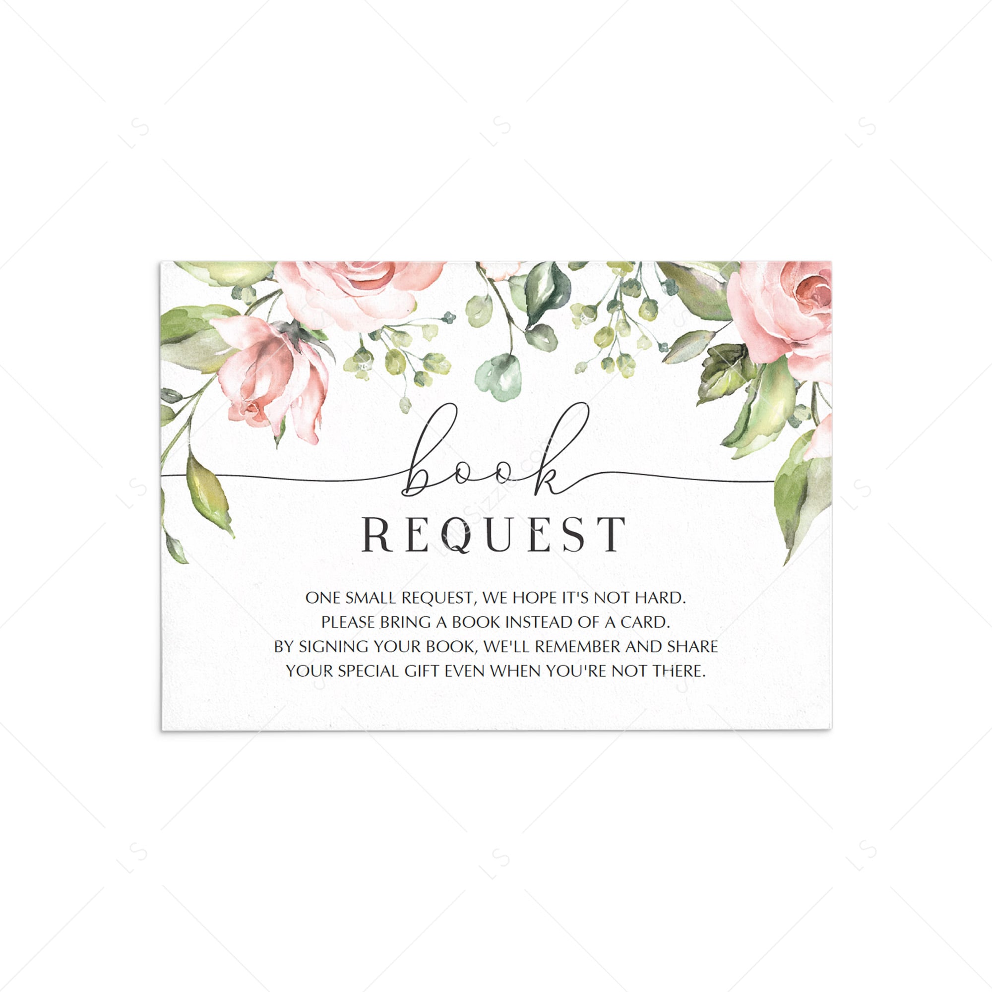 Floral baby shower book request cards printable by LittleSizzle