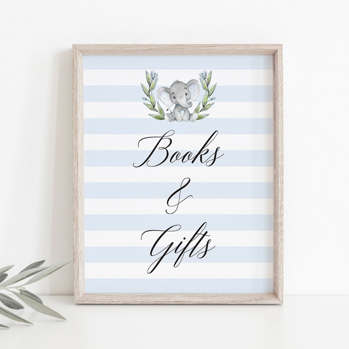 Baby Elephant baby shower books and gifts sign by LittleSizzle