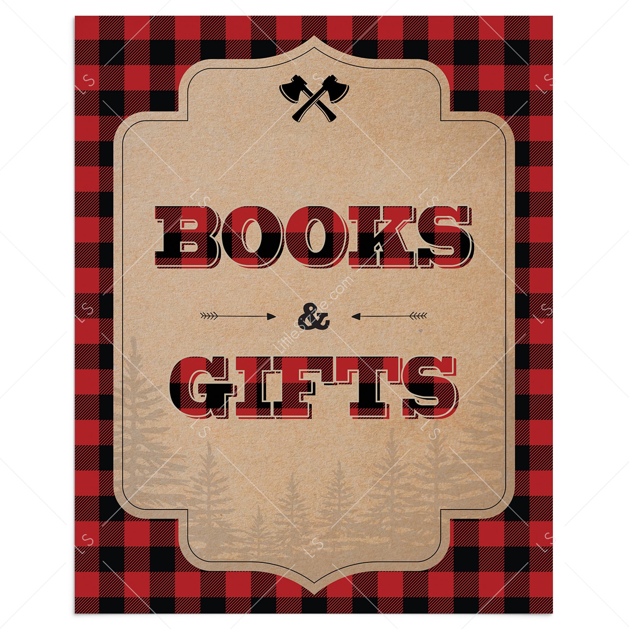 Books and gifts table sign for rustic baby shower by LittleSizzle