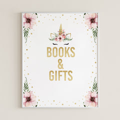 Girl babyshower books and gifts table sign printable by LittleSizzle