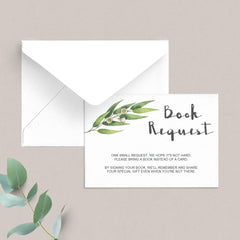Green bring a book instead of a card request printable by LittleSizzle