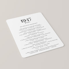 1947 Trivia with Answers Printable