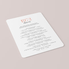 1972 Trivia Game with Answers Printable