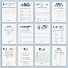 Born in 1938 85th Birthday Party Games Bundle For Men by LittleSizzle