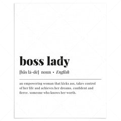 Boss Lady Definition Print Instant Download by LittleSizzle