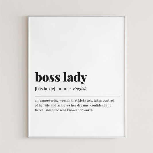 Boss Lady Definition Print Instant Download by Littlesizzle