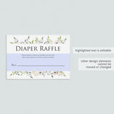 Watercolor floral baby diaper raffle cards by LittleSizzle