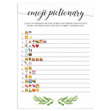 botanical bridal shower emoji pictionary game by LittleSizzle