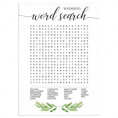 botanical bridal shower word search printable game cards by LittleSizzle