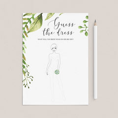 guess the dress bridal shower game printable by LittleSizzle