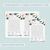Summer Wedding Word Puzzle Game Printable