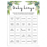 Green leaf baby shower game baby bingo by LittleSizzle