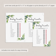Baby traits game download botanical theme by LittleSizzle